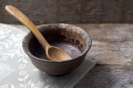 36955572 - fasting, lent. cup and spoon on wooden background